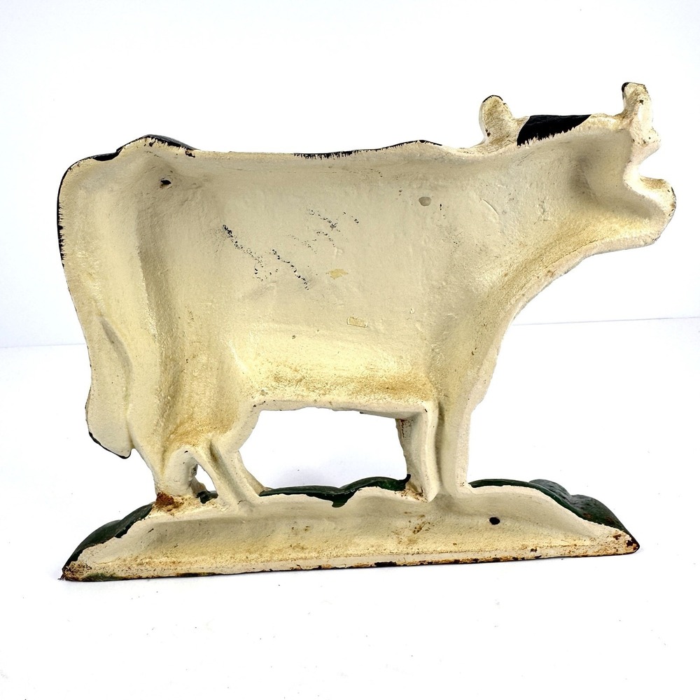 Vintage Cast Iron Cow‎ Farm Animal Figurine Hand Painted Country Decor - Picture 3 of 11